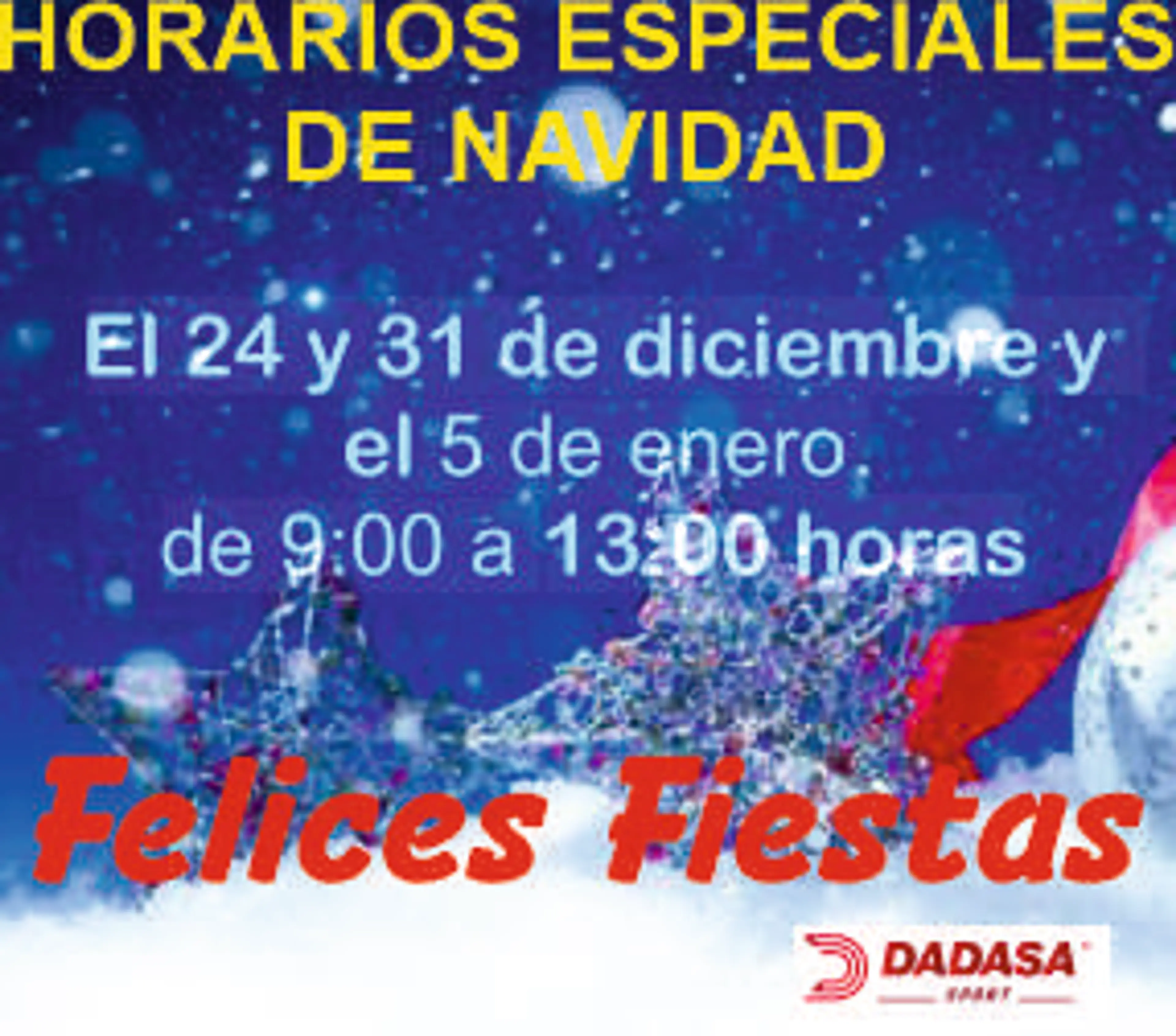 HORARIOS ESPECIALES DE NAVIDAD